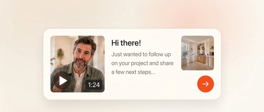 A personal video message from the presenter, ready to send to a customer